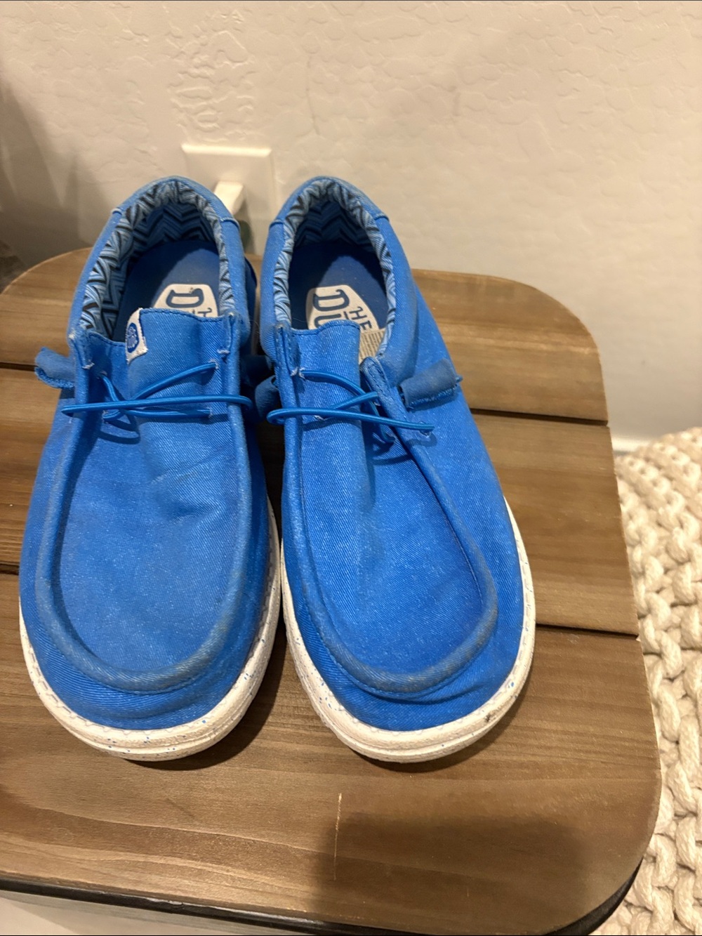 Hey Dude Men's Bright Blue Canvas Slip-Ons
